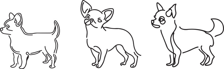 Chihuahua line art vector silhoutte 