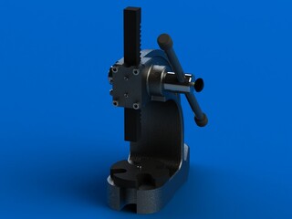 Manual Arbor Press 0.5 Ton Pressure 3D Rendering