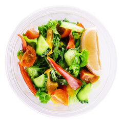 vegetable salad in a plastic container