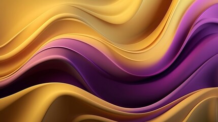 Theoretical Foundation with Wave Shinning Gold and Purple Point Silk Surface. AI Generated - obrazy, fototapety, plakaty