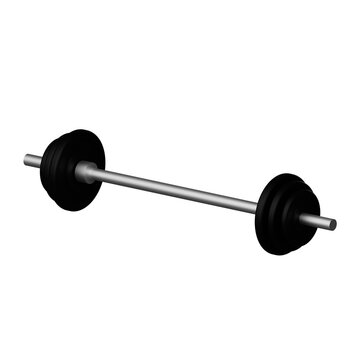 3d icon burbell isolated on transparent background