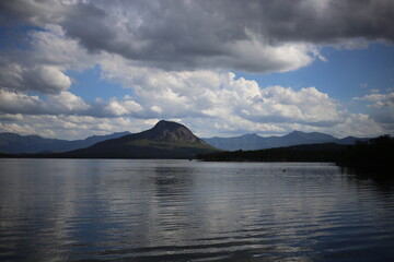 lake and mountains