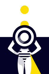 Illustration of woman at beach