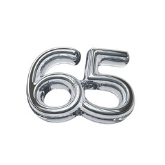 Number 65 3D rendering transparent background