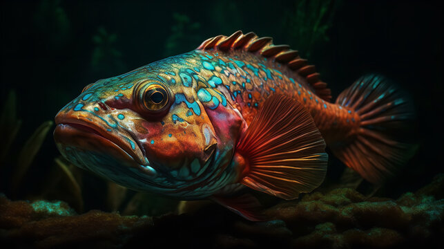 underwater realistic colourful fish Generative AI