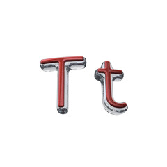 Letter T 3D rendering transparent background