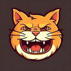 Cartoon cat avatar, icon illustration, flat design, Generative AI