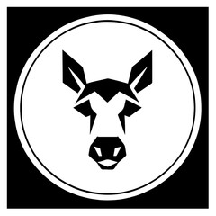 Animal head vector design black and white