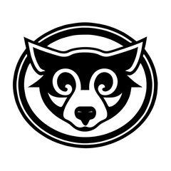 Animal head vector design black and white