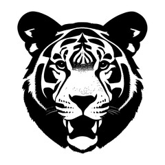 Animal head vector design black and white