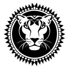 Animal head vector design black and white