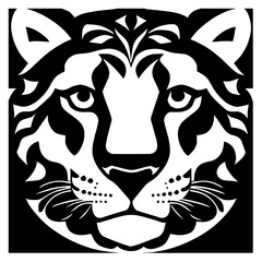 Animal head vector design black and white