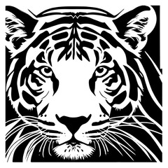 Animal head vector design black and white