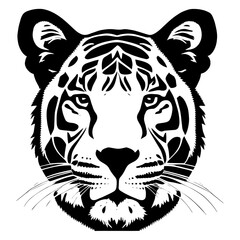 Animal head vector design black and white