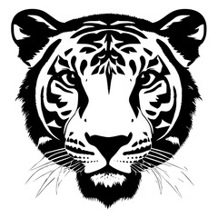 Animal head vector design black and white