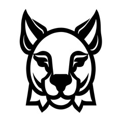 Animal head vector design black and white