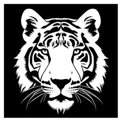 Animal head vector design black and white