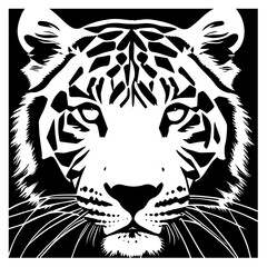Animal head vector design black and white