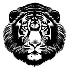 Animal head vector design black and white