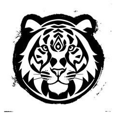 Animal head vector design black and white