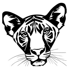 Animal head vector design black and white