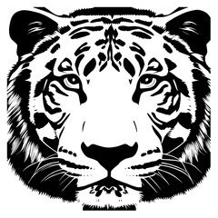 Animal head vector design black and white