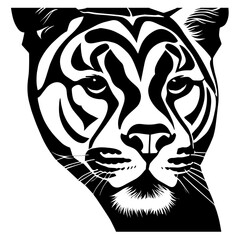 Animal head vector design black and white