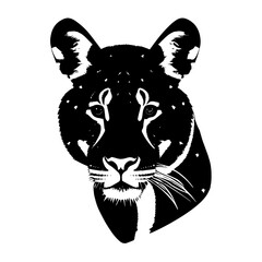Animal head vector design black and white