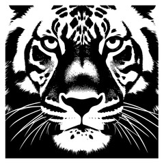 Animal head vector design black and white