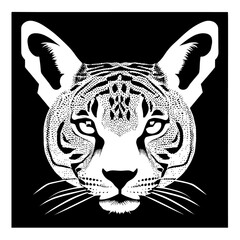 Animal head vector design black and white