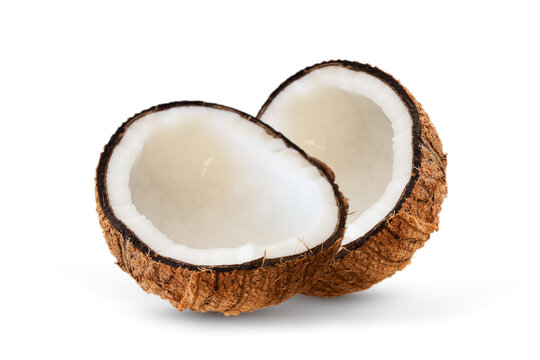 Coconuts isolated on the white background - Clipping path