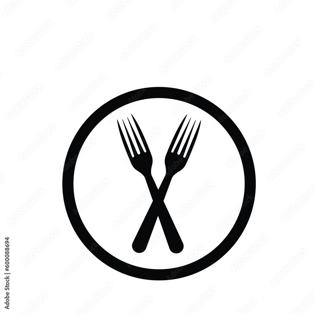 Wall mural fork logo icon