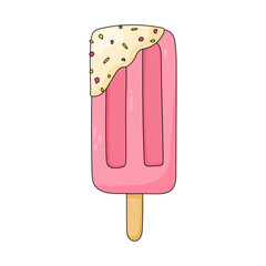 Ice-cream vector hand drawn illustration. Isolated on white.