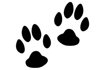 Paw Footprint Of Cat, Dog, Kitten Puppy Silhouette, Paw Silhouettes,  Set Of Paw Silhouettes,  Paw Vector