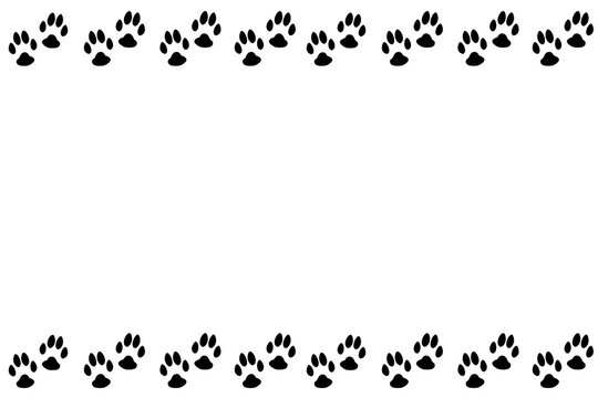 Paw Footprint Of Cat, Dog, Kitten Puppy Silhouette, Paw Silhouettes,  Set Of Paw Silhouettes,  Paw Vector