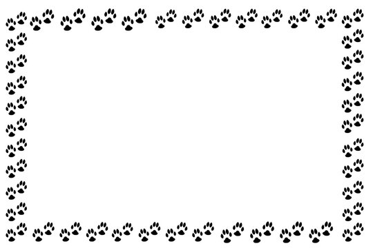 Paw Footprint Of Cat, Dog, Kitten Puppy Silhouette, Paw Silhouettes,  Set Of Paw Silhouettes,  Paw Vector