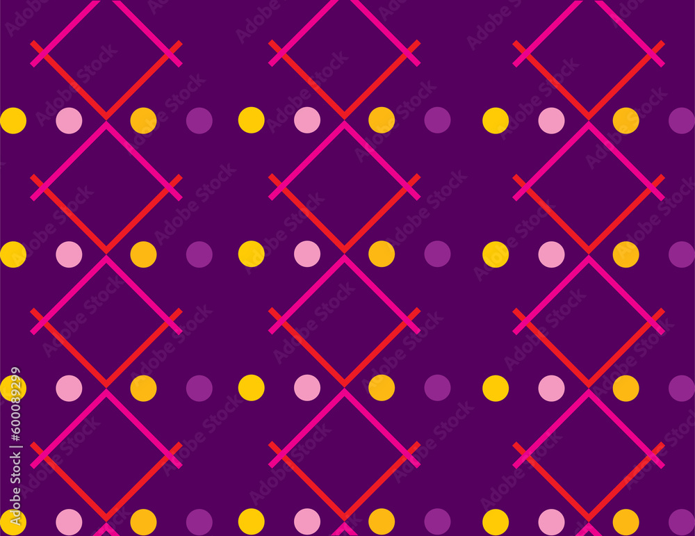 Poster seamless repeating pattern of crosses and dots