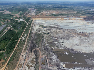 Kolubara pit on coal mining by the open way. Lazarevac, Serbia