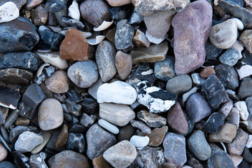 Full frame close up of stones on a beach