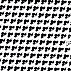 black and white seamless pattern with fat caterpillars