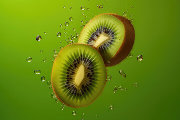 Kiwi splash on solid background. Generative AI
