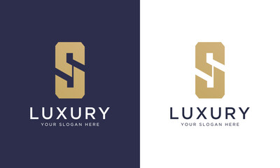 Royal premium letter s logo design vector template in gold color. Beautiful logotype design for luxury company branding.