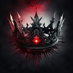 crown with ruby eyes a sinister shadow Generative AI