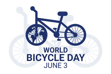 Fototapeta na wymiar Vector illustration World Bicycle Day. June 3. Holiday concept. Template for background, banner, card, poster with text inscription
