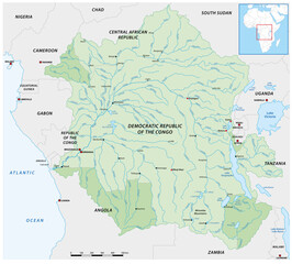 Fototapeta premium vector map of the congo river basin