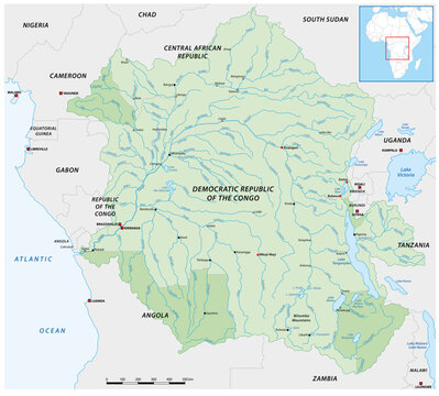 vector map of the congo river basin