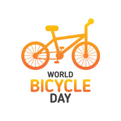 World Bicycle Day. Holiday concept. Template for background, banner, card, poster with text inscription. Vector illustration