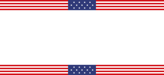 America USA red blue colors striped line and star background banner template. 4th of july independence day.