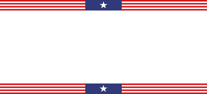 America USA red blue colors striped line and star background banner template. 4th of july independence day.