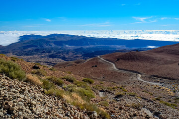 Landscape with sky on Teneriffa mountains